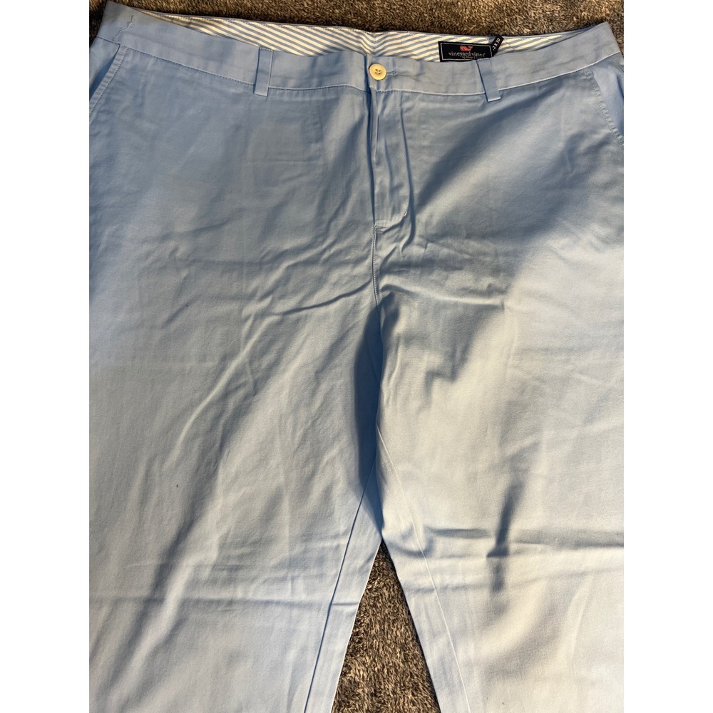 Vineyard Vines Mens 42x30 Breaker Pants Light Blue Cotton Chino Straight Leg